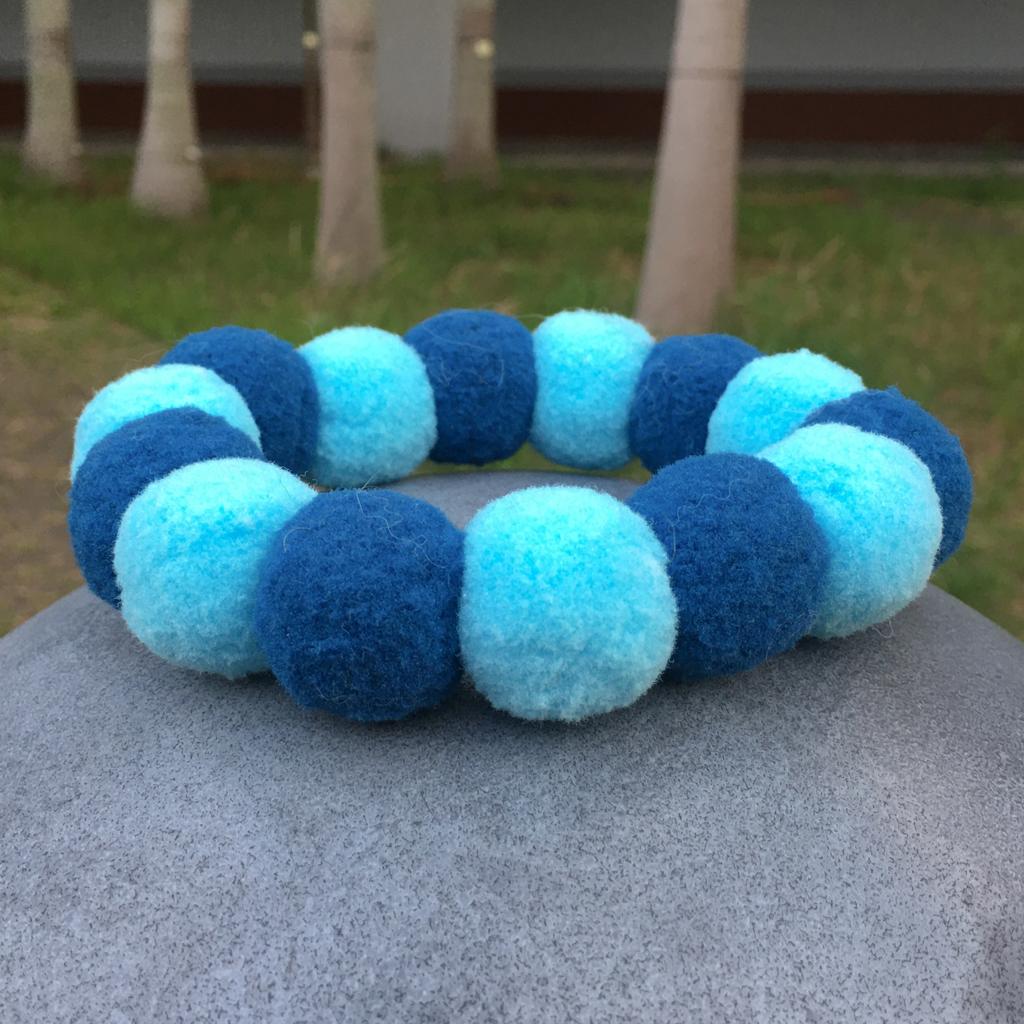 波波頸帶 Blue - POMPOM NECKLACE