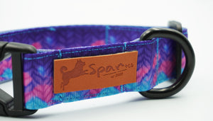 PURPLE LEAF DOG COLLAR 2.5cm